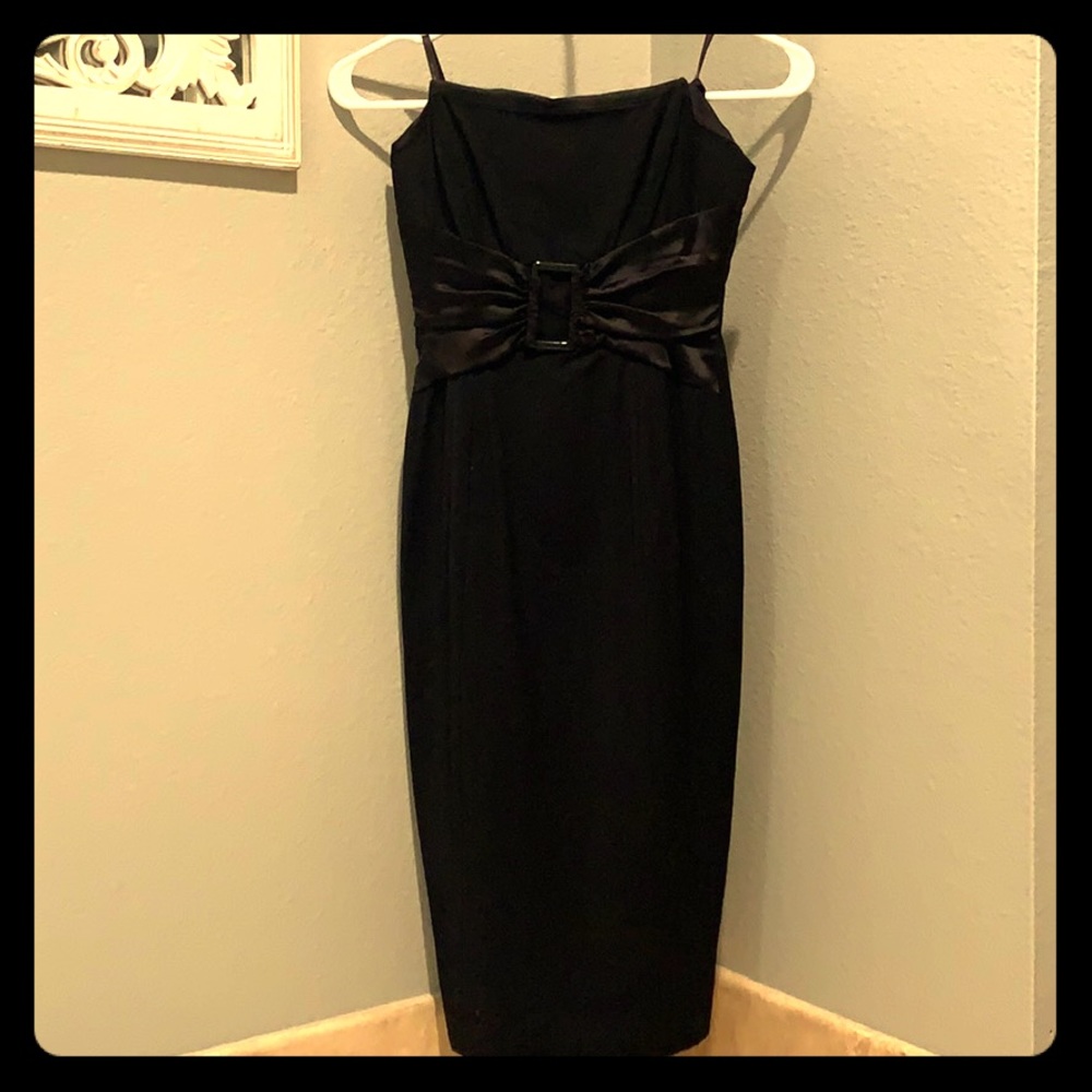 Bebe black strapless pencil dress